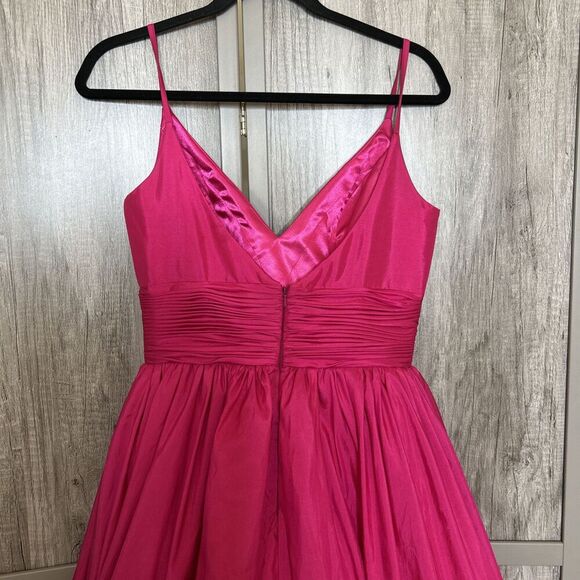Mac Dugall Taffeta Ball Gown Magenta Color Spaghetti Straps Pockets Size 6 - Picture 9 of 14